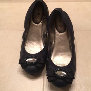 Me Too Navy Lexy Jeweled Ballet Flats
